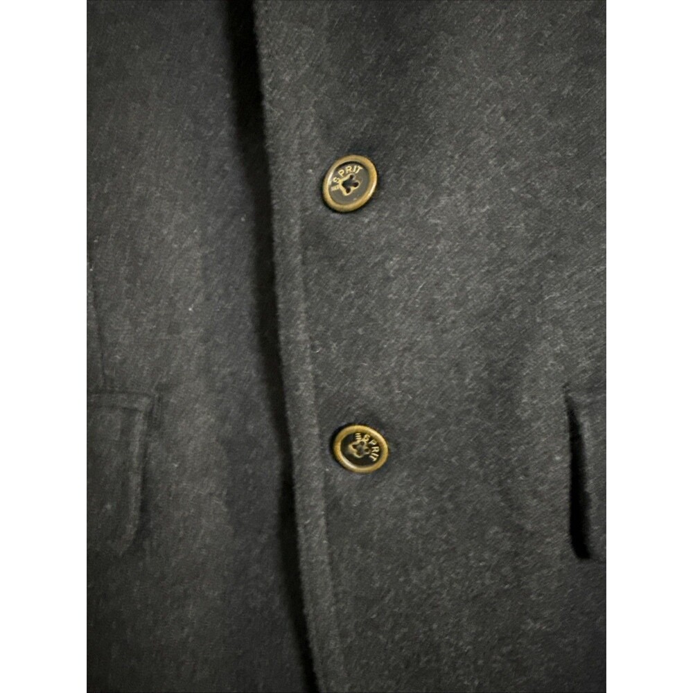 ESPRIT MEN’S Grey 2-Tone Wool Blend Blazer With Elbow Patch Size L - Picture 6 of 16